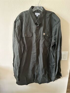 Carhartt Men's Olive Green Button-Front Work Shirt Jacket 2X/ NWOT1299